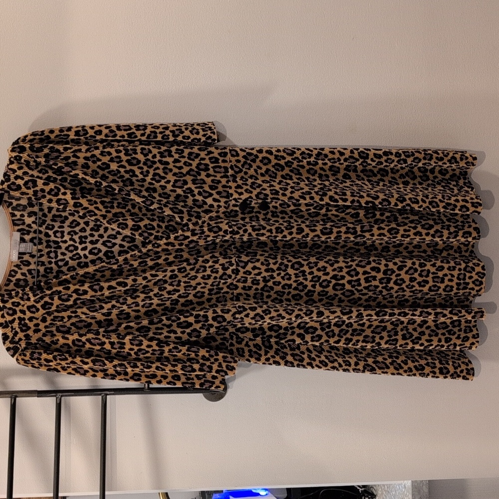 ASOS Black and Tan Animal Print Plisse Dress